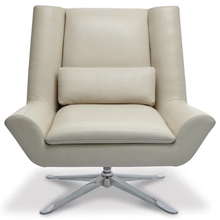 Contemporary Swivel Chair with Metal Base